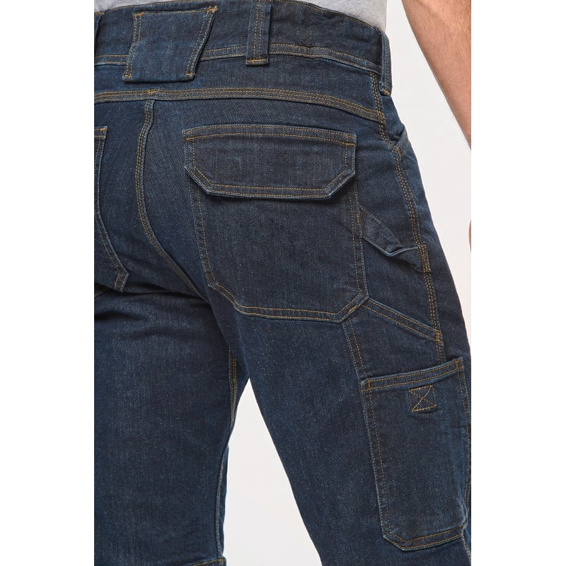 Bermuda de travail denim multipoches WK715 Kariban