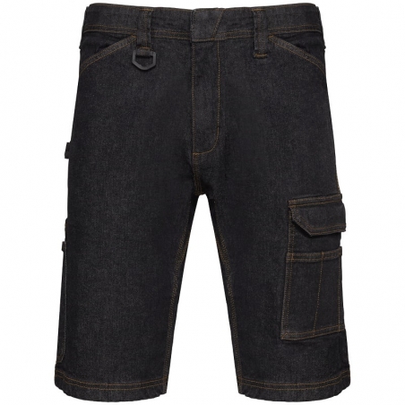 Bermuda de travail denim multipoches WK715 Kariban