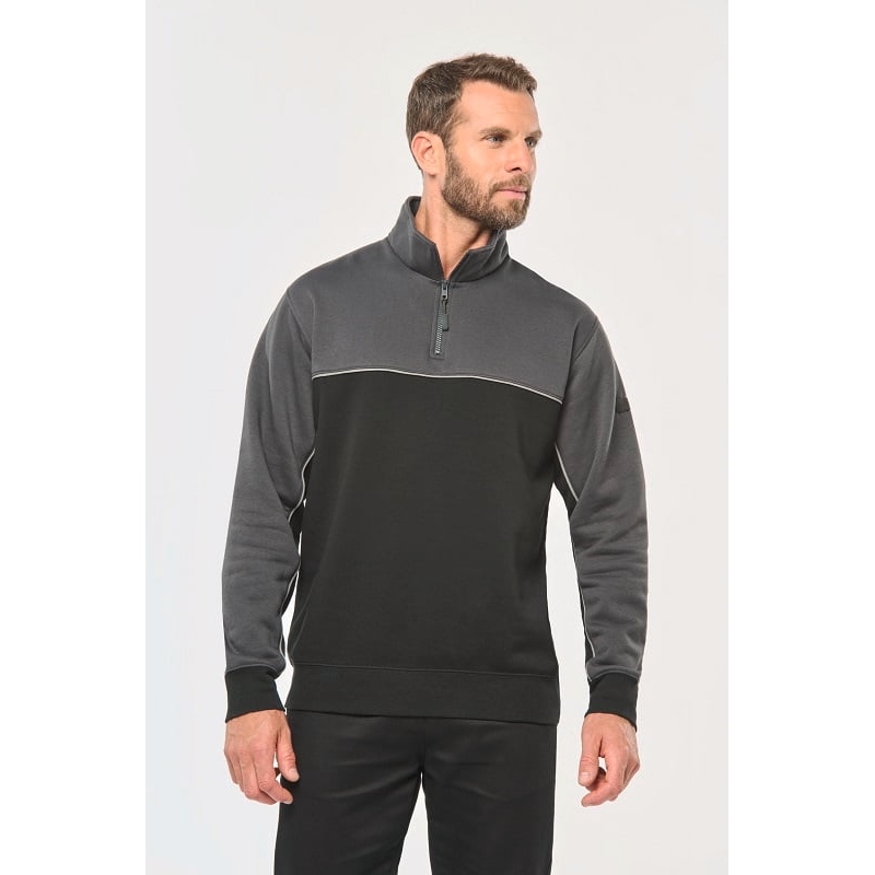 Sweat col zippé bicolore écoresponsable WK404 Kariban