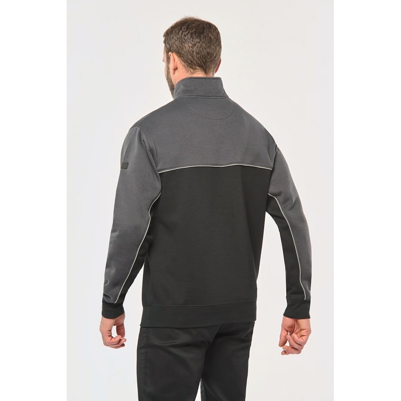 Sweat col zippé bicolore écoresponsable WK404 Kariban