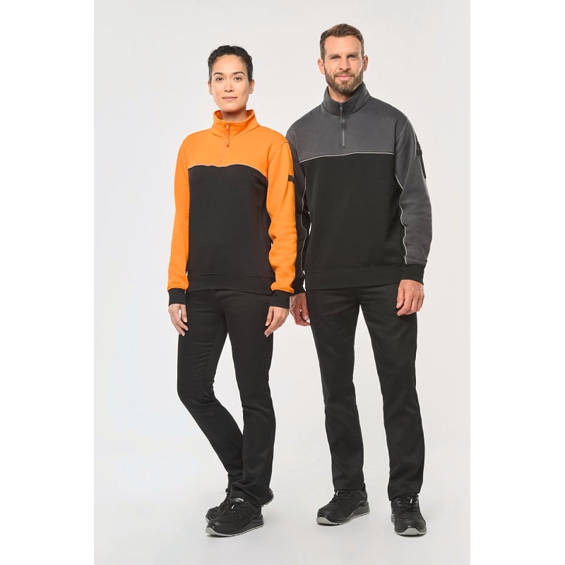 Sweat col zippé bicolore écoresponsable WK404 Kariban