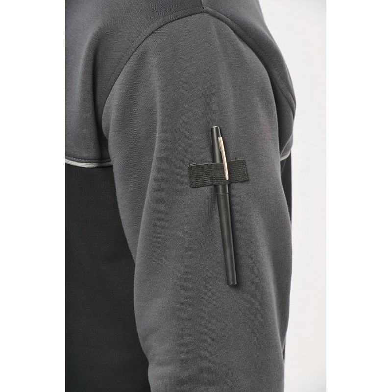 Sweat col zippé bicolore écoresponsable WK404 Kariban