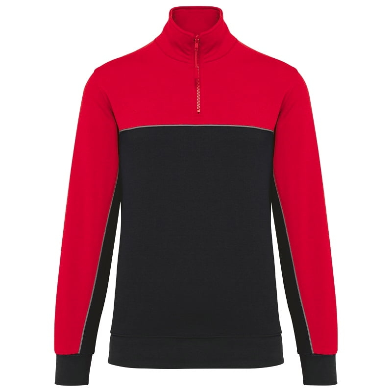 Sweat col zippé bicolore écoresponsable WK404 Kariban