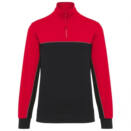 Sweat col zippé bicolore écoresponsable WK404 Kariban