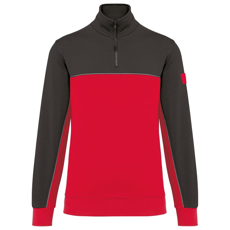 Sweat col zippé bicolore écoresponsable WK404 Kariban