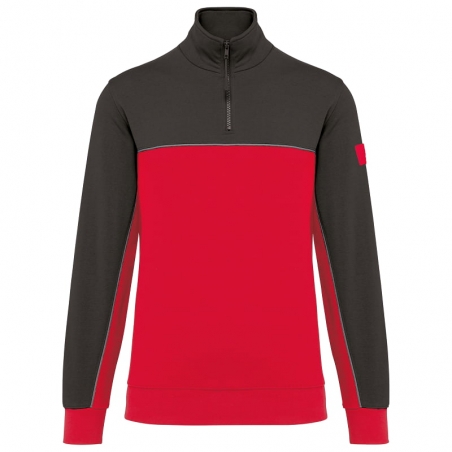 Sweat col zippé bicolore écoresponsable WK404 Kariban