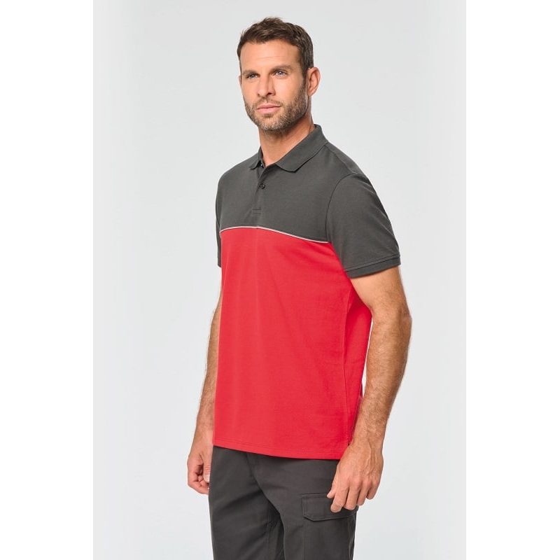 Polo de travail unisexe antiboulochage bicolore WK210 Kariban