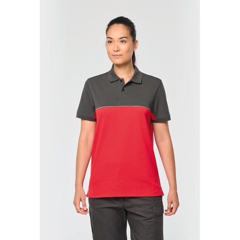 Polo de travail unisexe antiboulochage bicolore WK210 Kariban