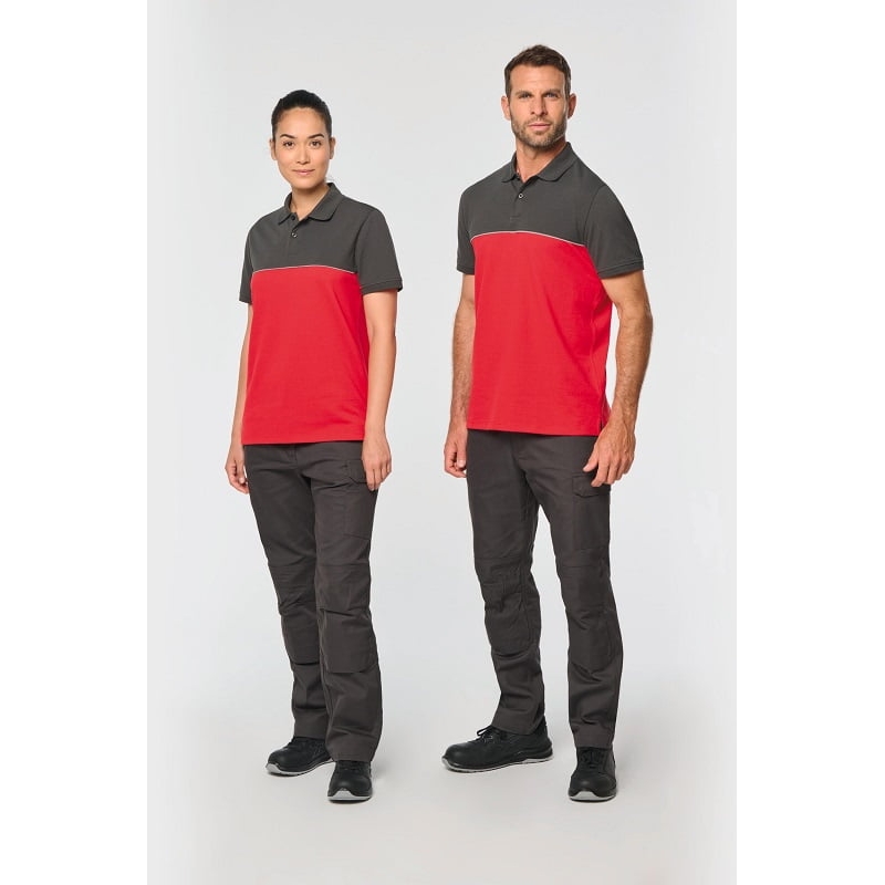 Polo de travail unisexe antiboulochage bicolore WK210 Kariban