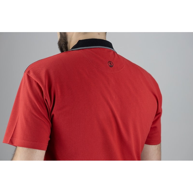 Polo professionnel de travail rouge Hamada LMA