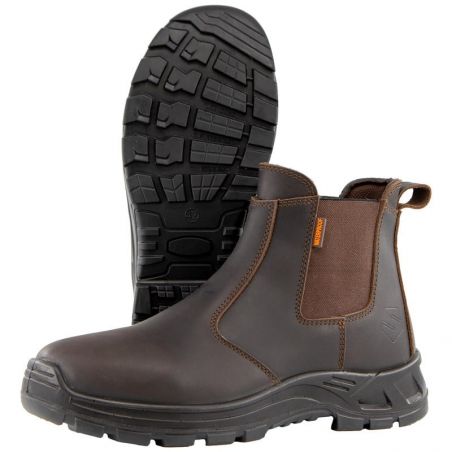 Bottines de travail en cuir enfilage rapide Solidur Solden 06